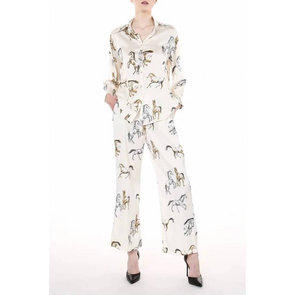 NEW BEULAHSTYLE satin lounge set in wild horses